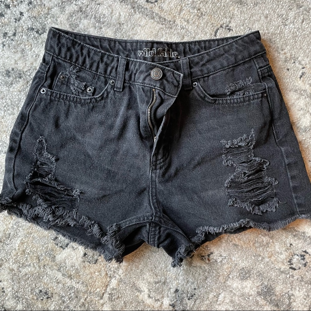 Wild fable black distressed high rise shorts